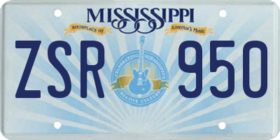 MS license plate ZSR950