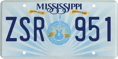 MS license plate ZSR951