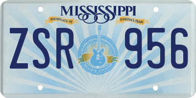 MS license plate ZSR956