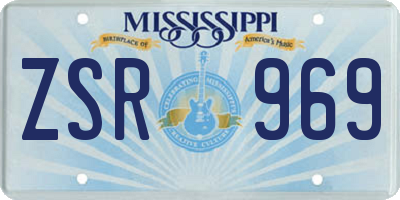 MS license plate ZSR969