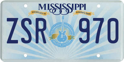 MS license plate ZSR970