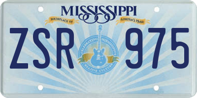 MS license plate ZSR975