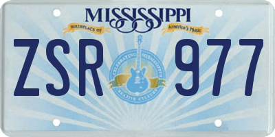 MS license plate ZSR977