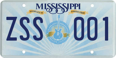 MS license plate ZSS001