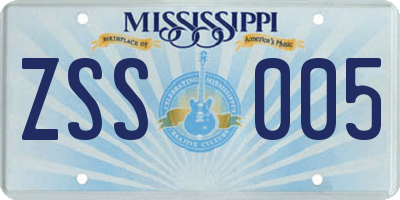 MS license plate ZSS005