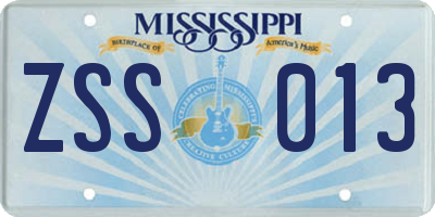 MS license plate ZSS013