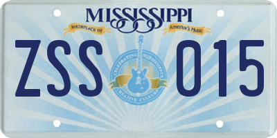 MS license plate ZSS015