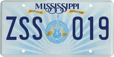 MS license plate ZSS019