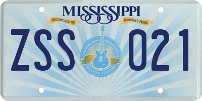 MS license plate ZSS021