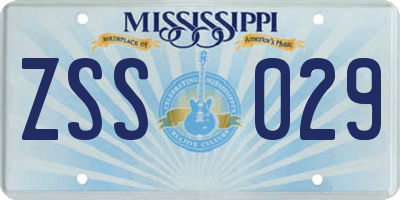 MS license plate ZSS029