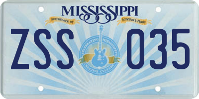 MS license plate ZSS035
