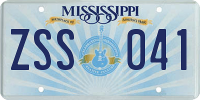 MS license plate ZSS041
