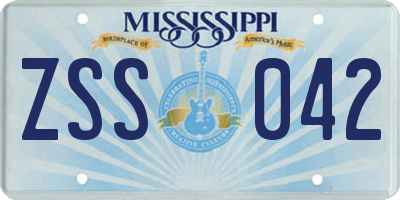 MS license plate ZSS042