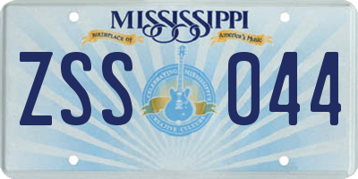 MS license plate ZSS044