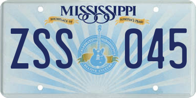 MS license plate ZSS045