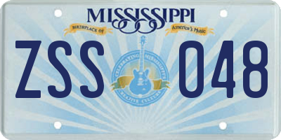 MS license plate ZSS048
