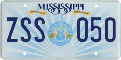 MS license plate ZSS050
