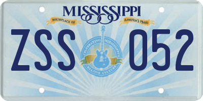 MS license plate ZSS052