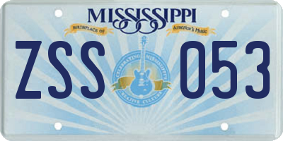 MS license plate ZSS053