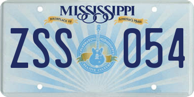 MS license plate ZSS054