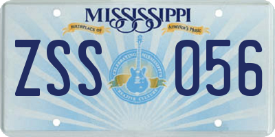 MS license plate ZSS056