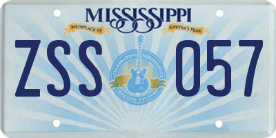MS license plate ZSS057