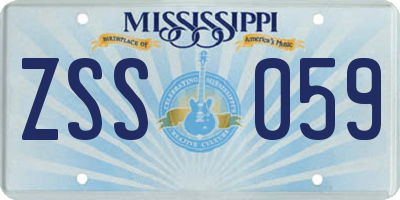 MS license plate ZSS059