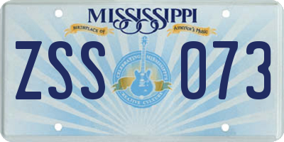 MS license plate ZSS073