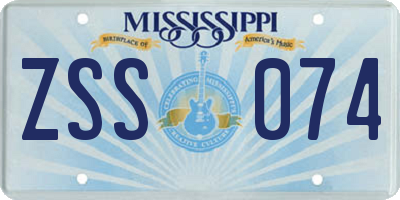 MS license plate ZSS074