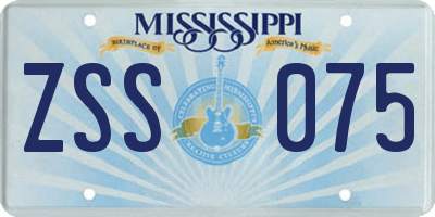 MS license plate ZSS075