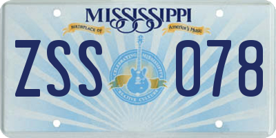 MS license plate ZSS078