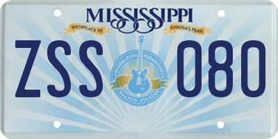 MS license plate ZSS080