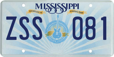 MS license plate ZSS081
