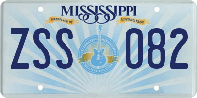 MS license plate ZSS082