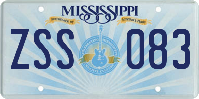 MS license plate ZSS083