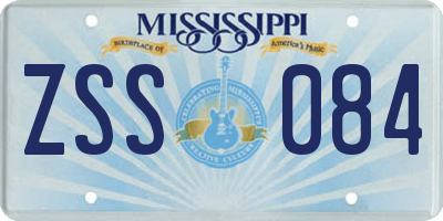 MS license plate ZSS084