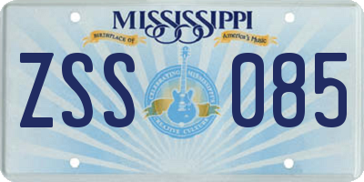 MS license plate ZSS085