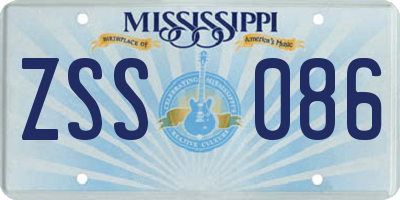 MS license plate ZSS086