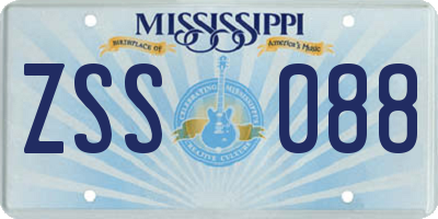 MS license plate ZSS088