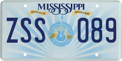MS license plate ZSS089