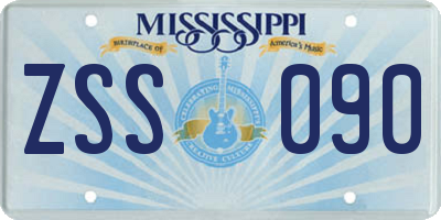 MS license plate ZSS090