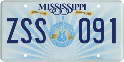 MS license plate ZSS091
