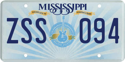MS license plate ZSS094