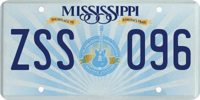 MS license plate ZSS096