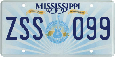 MS license plate ZSS099