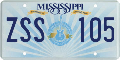 MS license plate ZSS105