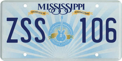 MS license plate ZSS106