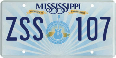 MS license plate ZSS107