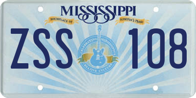 MS license plate ZSS108
