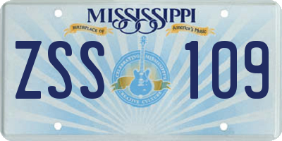 MS license plate ZSS109